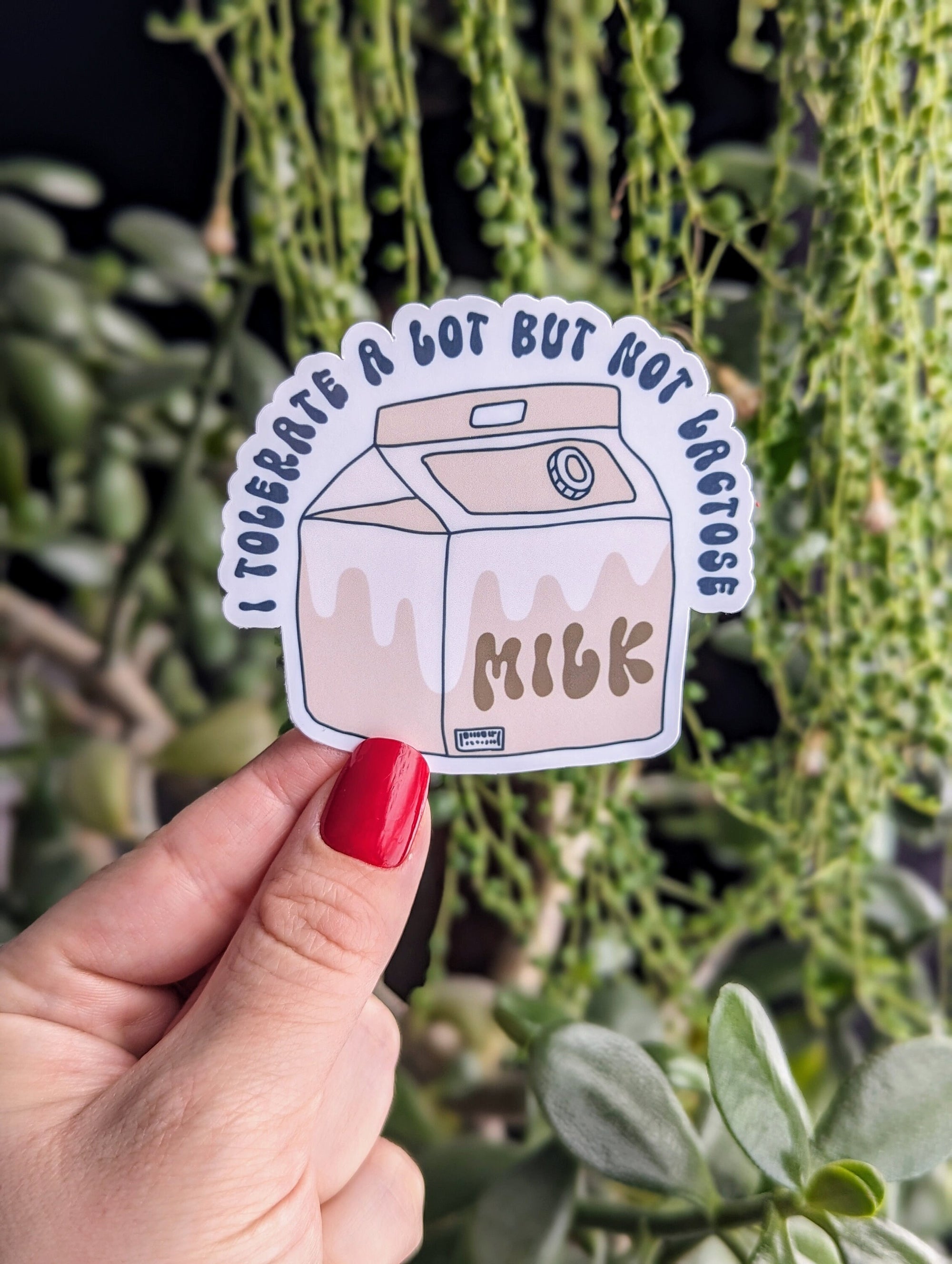 I tolerate a lot but not lactose, milk carton stickers for laptop funny, allergy stickers for water bottle, funny quote stickers for bestie