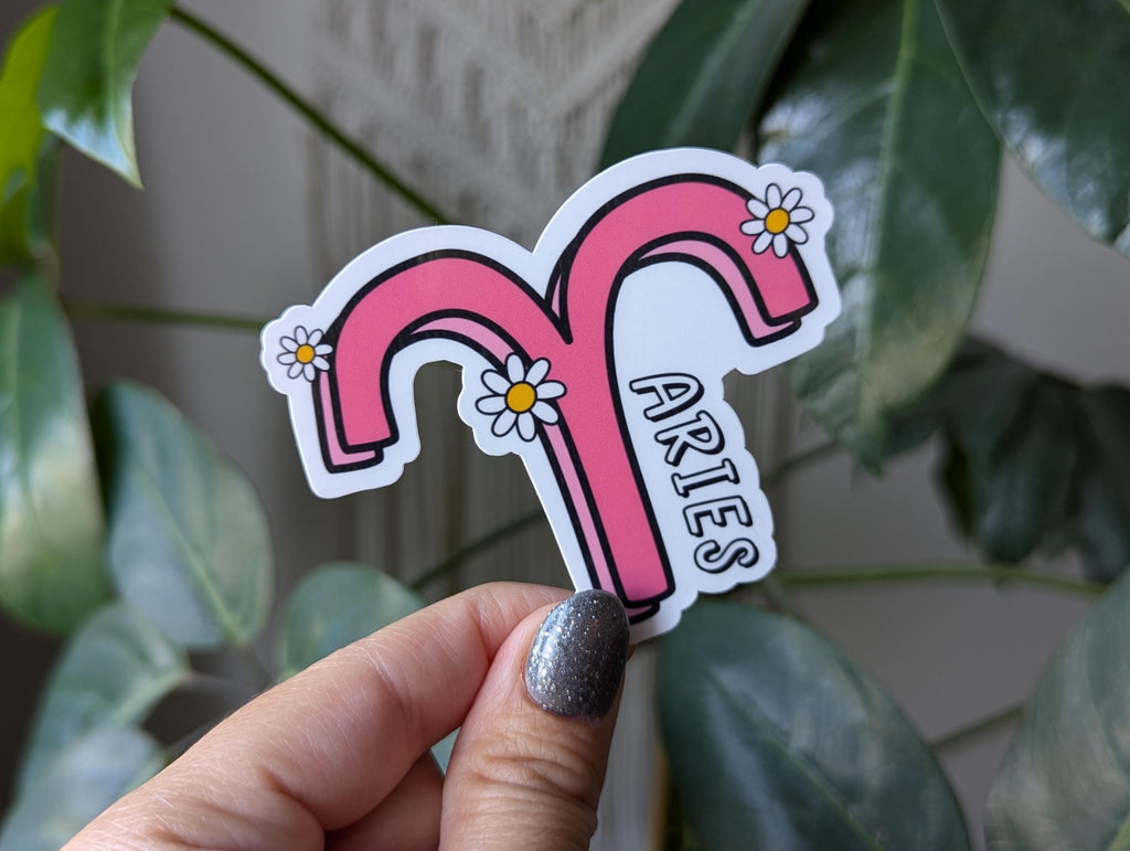 Aries sticker for kindle, astrology stickers for water bottle, zodiac sign sticker, horoscope, witchy gifts for her, metaphysical gifts