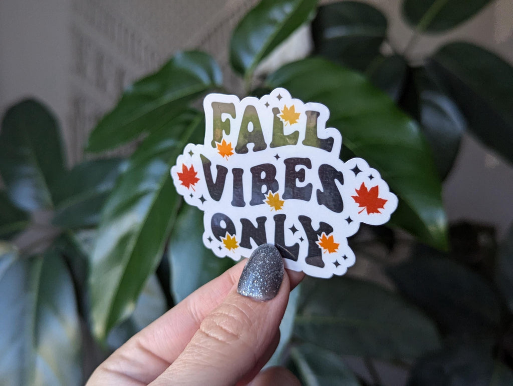 Fall vibes only, autumn theamed stickers for phone case, fall aesthetic stickers, leaf sticker for laptop, nature lovers gift, gift for fall