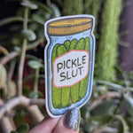 Funny pickle slut sticker, jar of pickles decal for laptops, food lover gift for pickle lovers, unique vinyl sticker