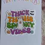 Thick thighs spooky vibes, Halloween gifts for women, fall stickers for kindle, spooky season stickers for hydroflask funny, autumn vibes