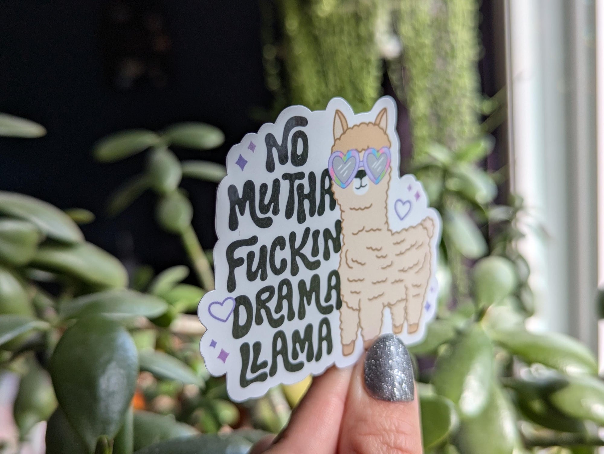 No drama llama sticker, cute llama, introvert stickers for water bottle, humourous stickers for laptop, funny pun stickers, animal stickers