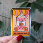 The pumpkin spice, tarot card sticker for kindle, fall gifts for coffee lovers, pumpkin spice lover, witchy gifts for women, autumn stickers