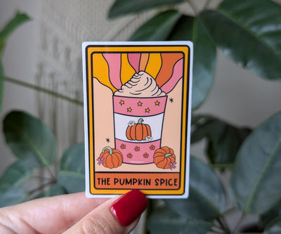The pumpkin spice, tarot card sticker for kindle, fall gifts for coffee lovers, pumpkin spice lover, witchy gifts for women, autumn stickers