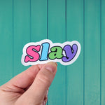 Slay sticker, empowerment stickers for women, motivational quotes stickers for hard hats, strong women gifts, inspirational quotes stickers