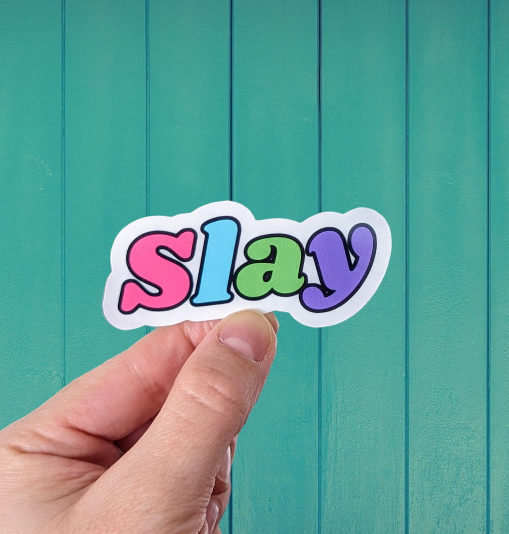 Slay sticker, empowerment stickers for women, motivational quotes stickers for hard hats, strong women gifts, inspirational quotes stickers
