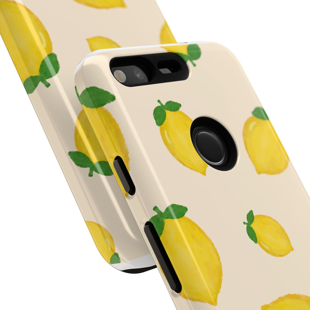 Lemon Print Phone Case, Vibrant Lemon Design, Cute Citrus Case, Gift for Fruit Lovers, Summer Vibe Accessories