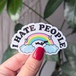 I Hate People Rainbow Vinyl Sticker
