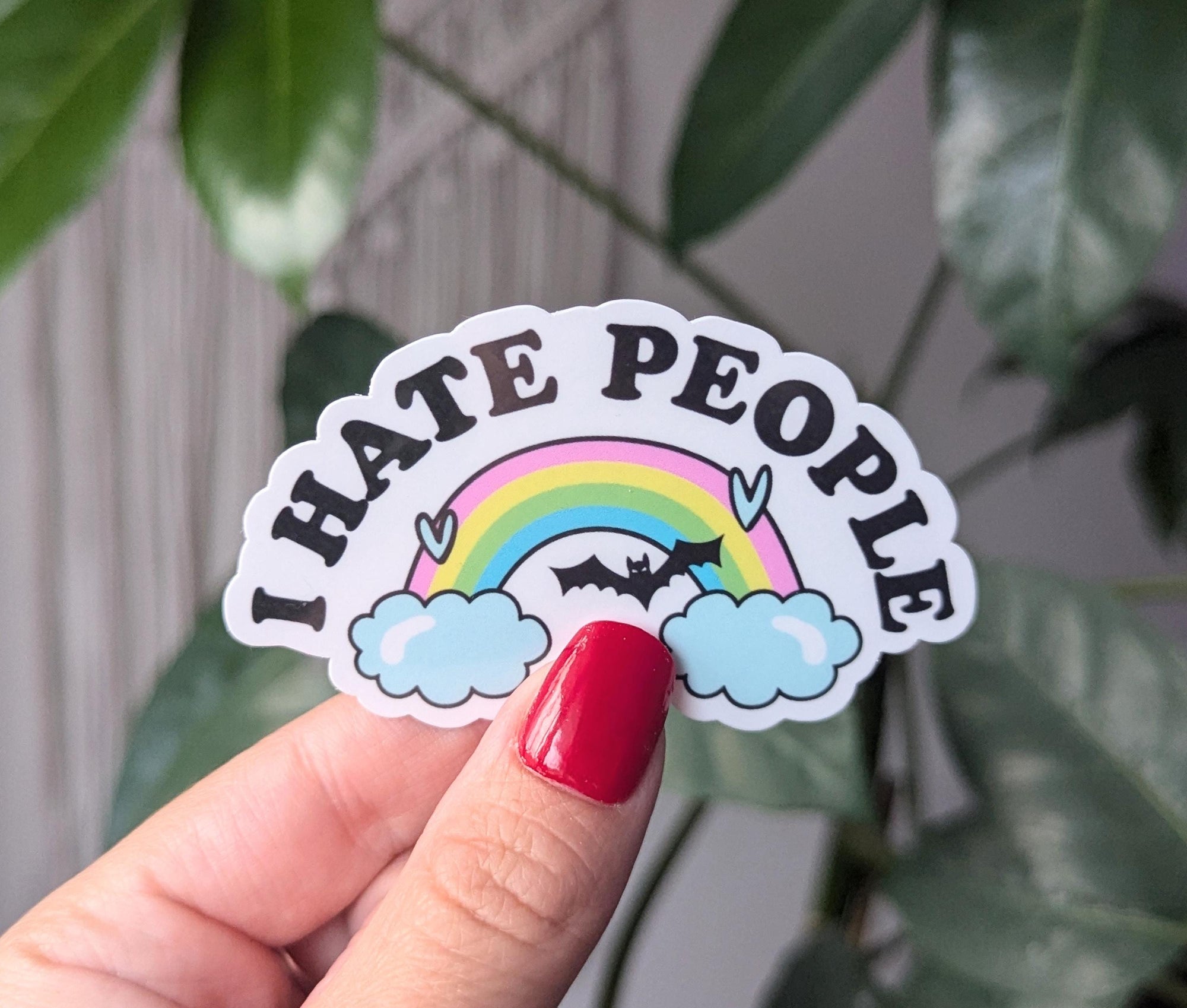 I Hate People Rainbow Vinyl Sticker