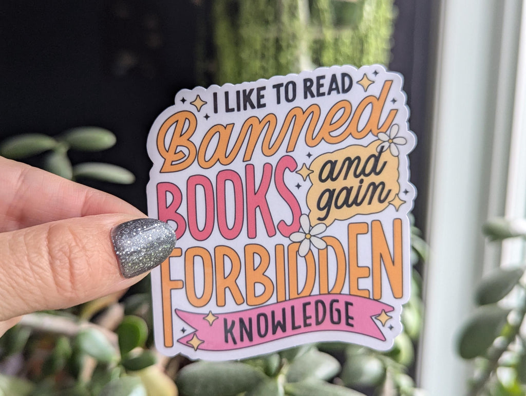 Read banned books sticker, bookish merch, book gifts for book lovers, smut reader gifts, library stickers for kindle, booktok stickers for