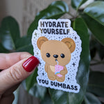 Hydrate sticker for water bottle, bad word stickers for tumblers, sassy stickers for hydroflask funny, trendy juice box stickers for women