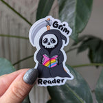 Grim reader, bookish stickers for kindle, book gifts for book lovers, morally grey stickers for her, booktok merch, smut reader gift for