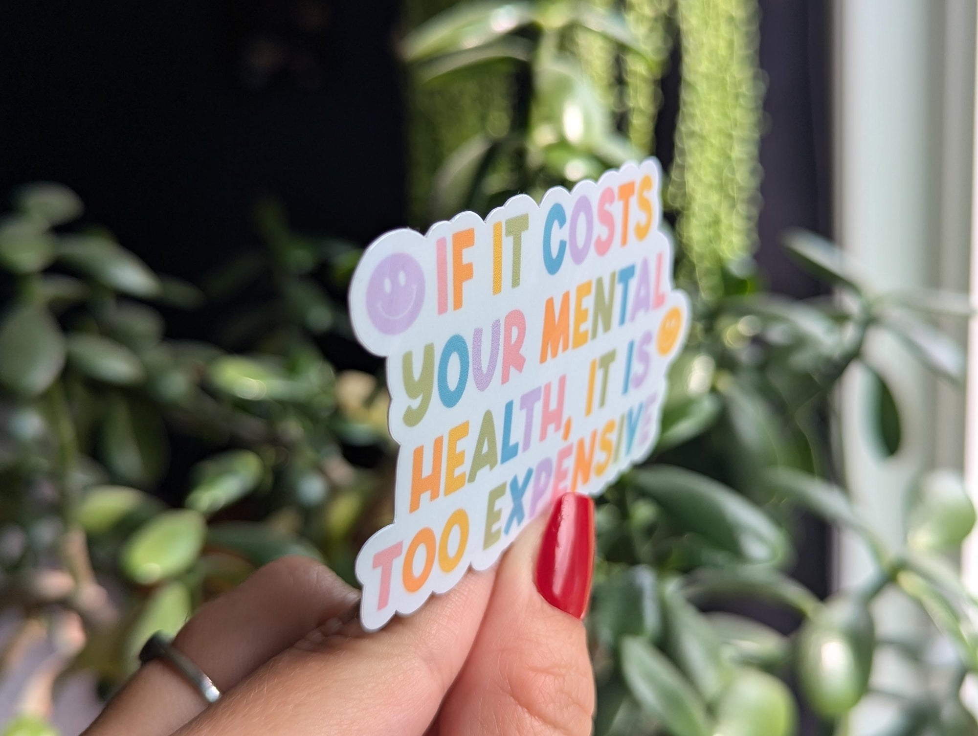 Self care sticker for hydroflask mental health, positive vibes stickers for water bottle, motivational gifts for coworkers, book lovers gift