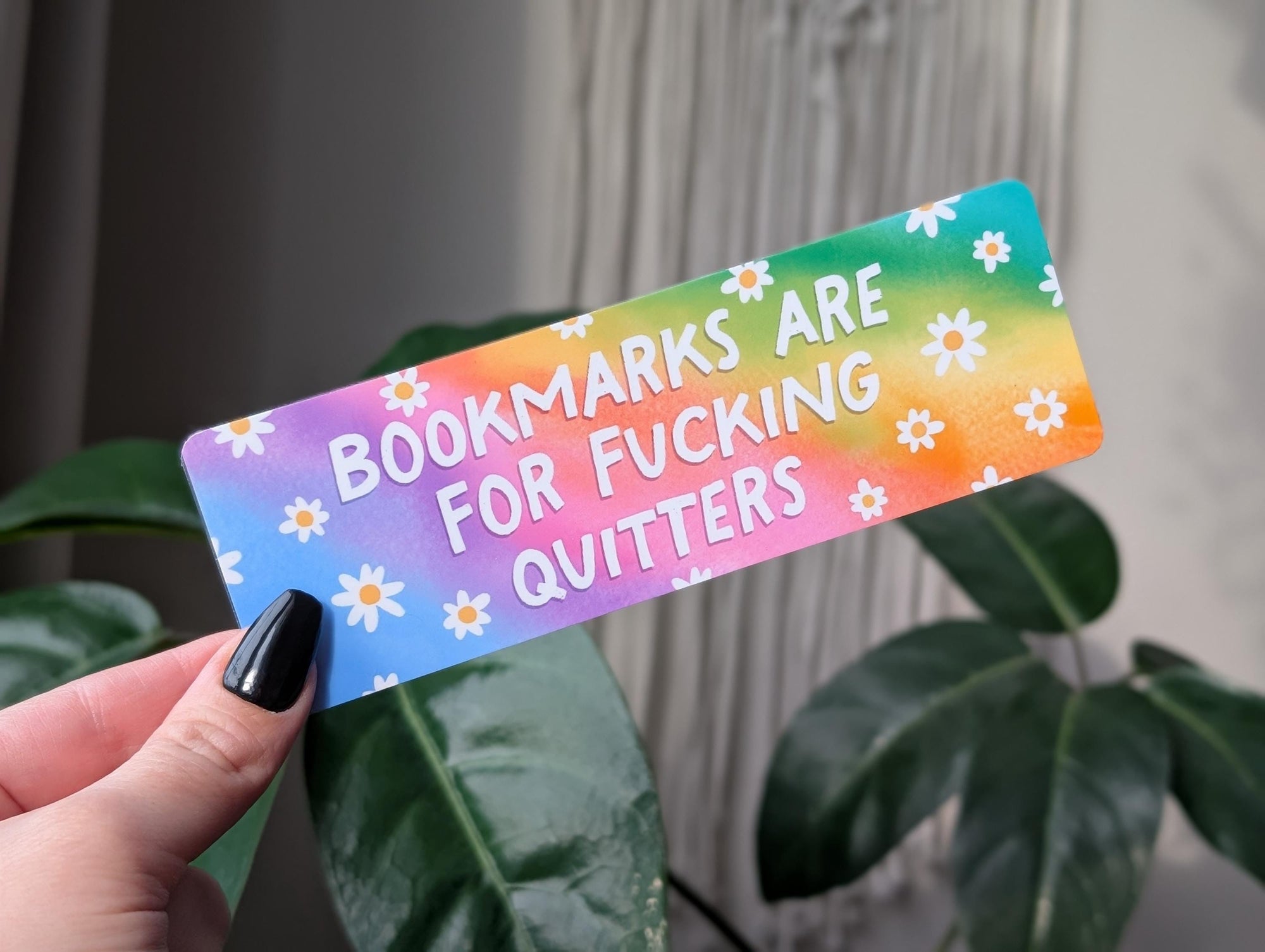 Bookmarks Are for F*cking Quitters, Funny Bookmark, Rainbow Aesthetic, Sarcastic Bookish Gift, Reader Gift, Book Lover Gift, Dark Humor