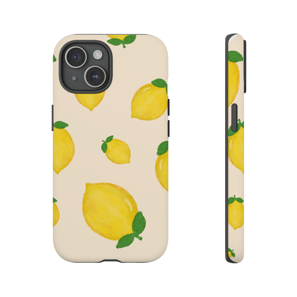 Lemon Print Phone Case, Vibrant Lemon Design, Cute Citrus Case, Gift for Fruit Lovers, Summer Vibe Accessories
