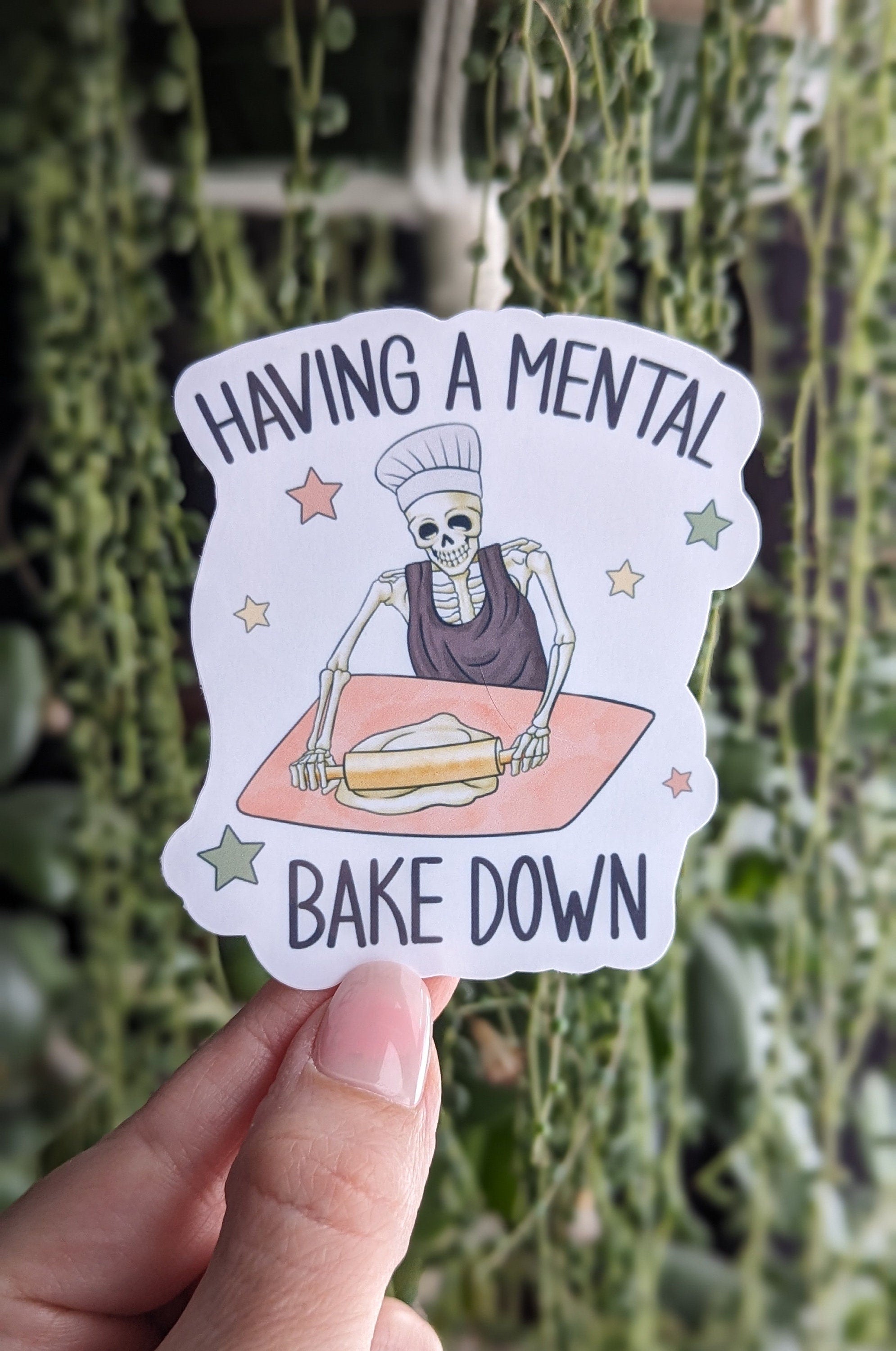 Having a mental bake down, funny stickers adult, sarcasm stickers for kitchenaid mixer, baking lover gift, mental health stickers for kindle