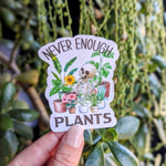 Never enough plants, plant mama stickers for hydroflask funny, gardener stickers for water bottle, tumbler accessories,plant lover gift for
