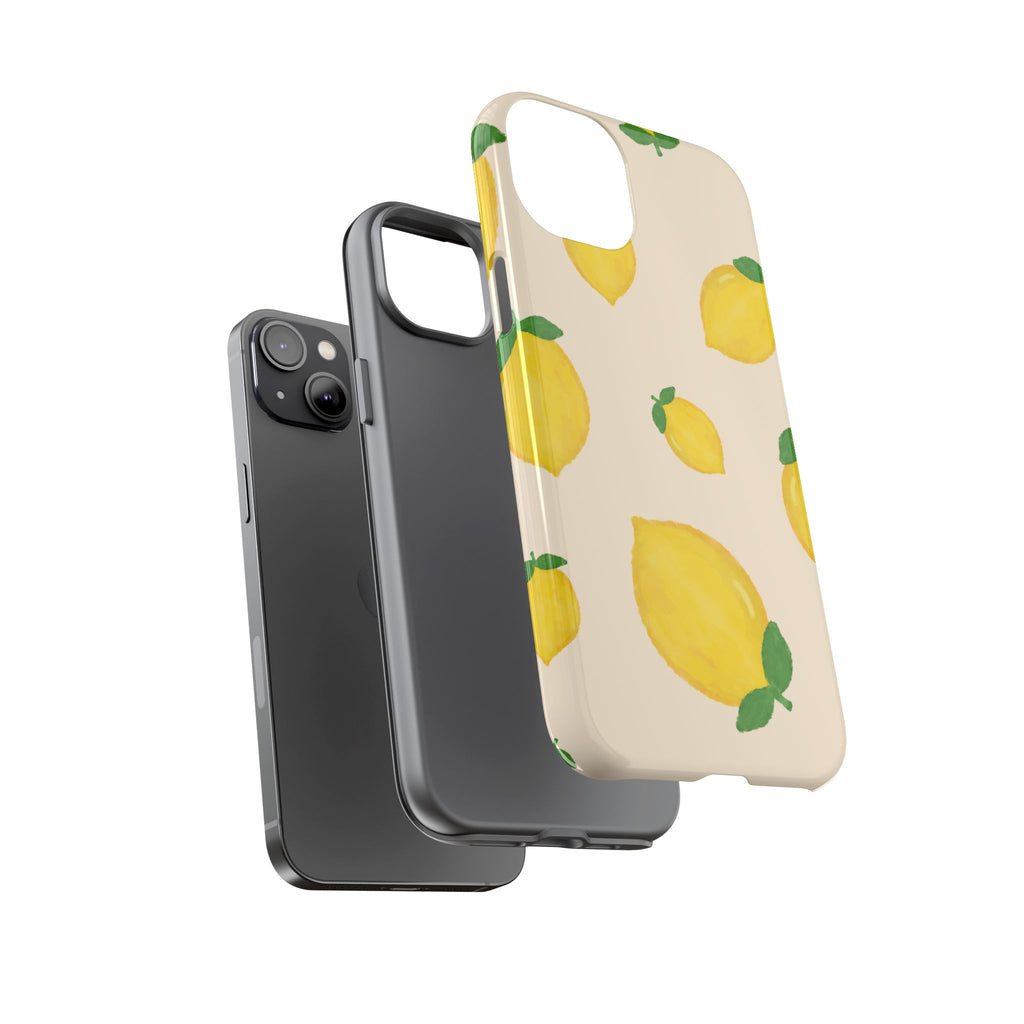 Lemon Print Phone Case, Vibrant Lemon Design, Cute Citrus Case, Gift for Fruit Lovers, Summer Vibe Accessories