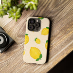 Lemon Print Phone Case, Vibrant Lemon Design, Cute Citrus Case, Gift for Fruit Lovers, Summer Vibe Accessories