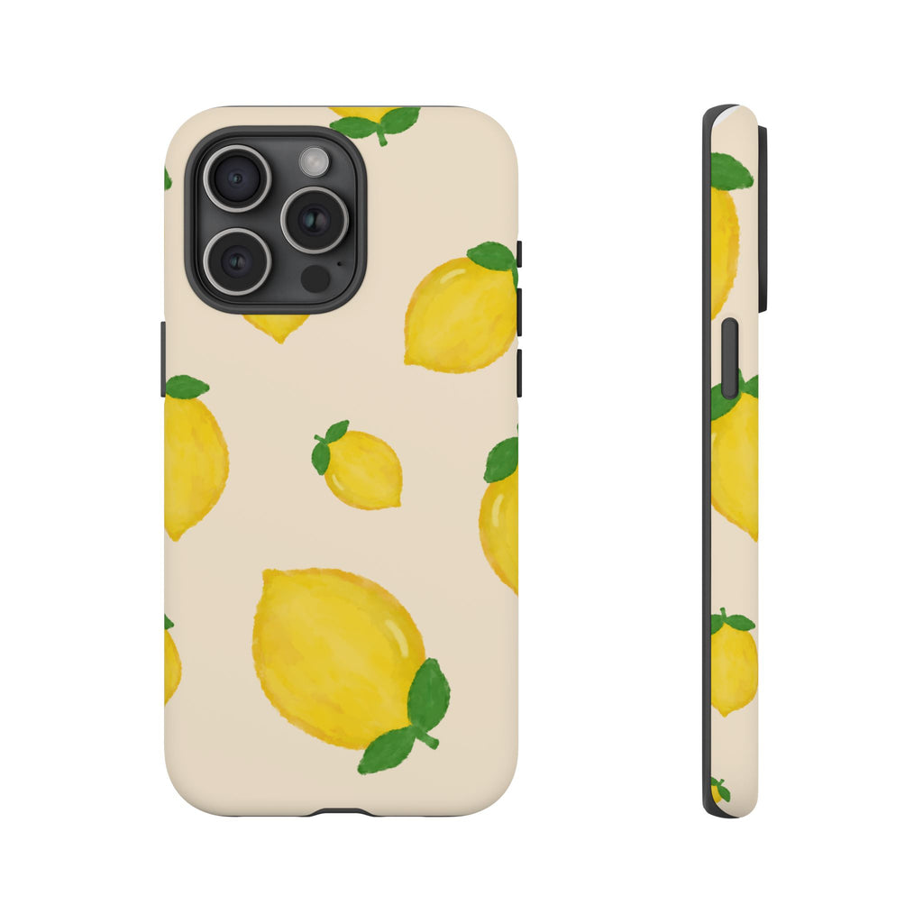 Lemon Print Phone Case, Vibrant Lemon Design, Cute Citrus Case, Gift for Fruit Lovers, Summer Vibe Accessories