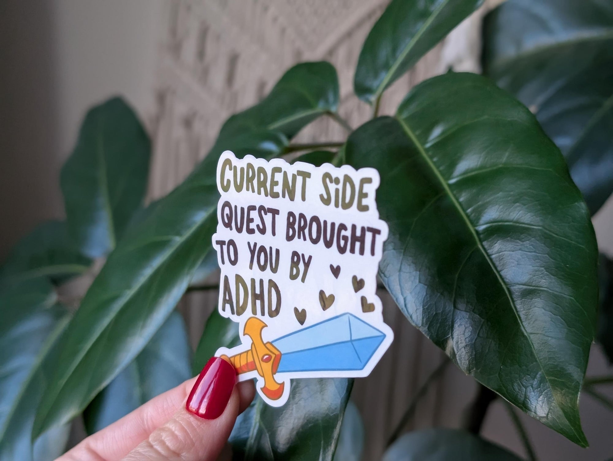 ADHD side quest sticker, mental health humor, neurodivergent stickers for planner, hyperfixation stickers, relatable stickers, quirky gifts