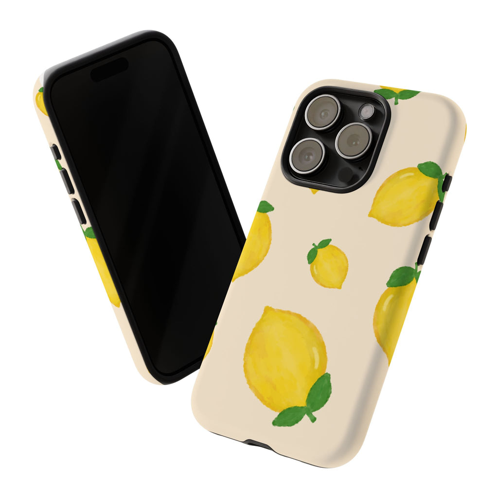 Lemon Print Phone Case, Vibrant Lemon Design, Cute Citrus Case, Gift for Fruit Lovers, Summer Vibe Accessories