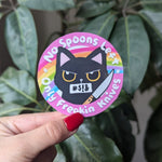 No spoons left, mental health stickers for hydroflask funny, spoonie stickers for kindle, invisible illness sticker for her, small gift for
