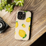 Lemon Print Phone Case, Vibrant Lemon Design, Cute Citrus Case, Gift for Fruit Lovers, Summer Vibe Accessories