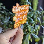 Pumpkin spice sticker for laptop, autumn gifts for fall lovers, spooky season stickers for Halloween, boo basket stuffers, coffee lover gift