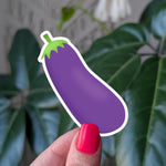Purple eggplant sticker, minimalist eggplant vinyl sticker, food themed vinyl decal for water bottle, laptop stickers, journal stickers