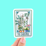 The gardener sticker, tarot card sticker, water bottle sticker, gift for gardener, plant lover gift, laptop stickers, outdoor garden art