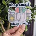 Shop local, shop small stickers for small business, bookish stickers for kindle, book gift for book lover, shopping stickers for her, reader