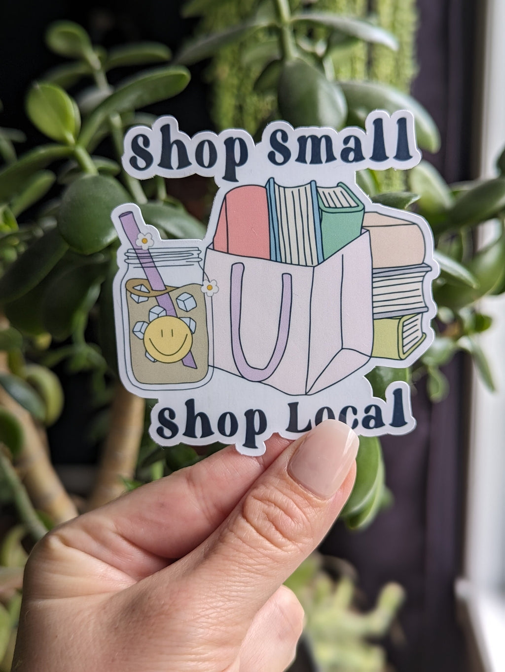 Shop local, shop small stickers for small business, bookish stickers for kindle, book gift for book lover, shopping stickers for her, reader
