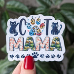 Cat mama, cat lover stickers for kindle, kitten stickers for bottles, animal lover gift for best friend female, pet mom gift for sister