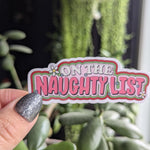On the naughty list sticker, funny Christmas stickers, Santa list, holiday stickers for laptop, bookish stickers for kindle, stocking gifts