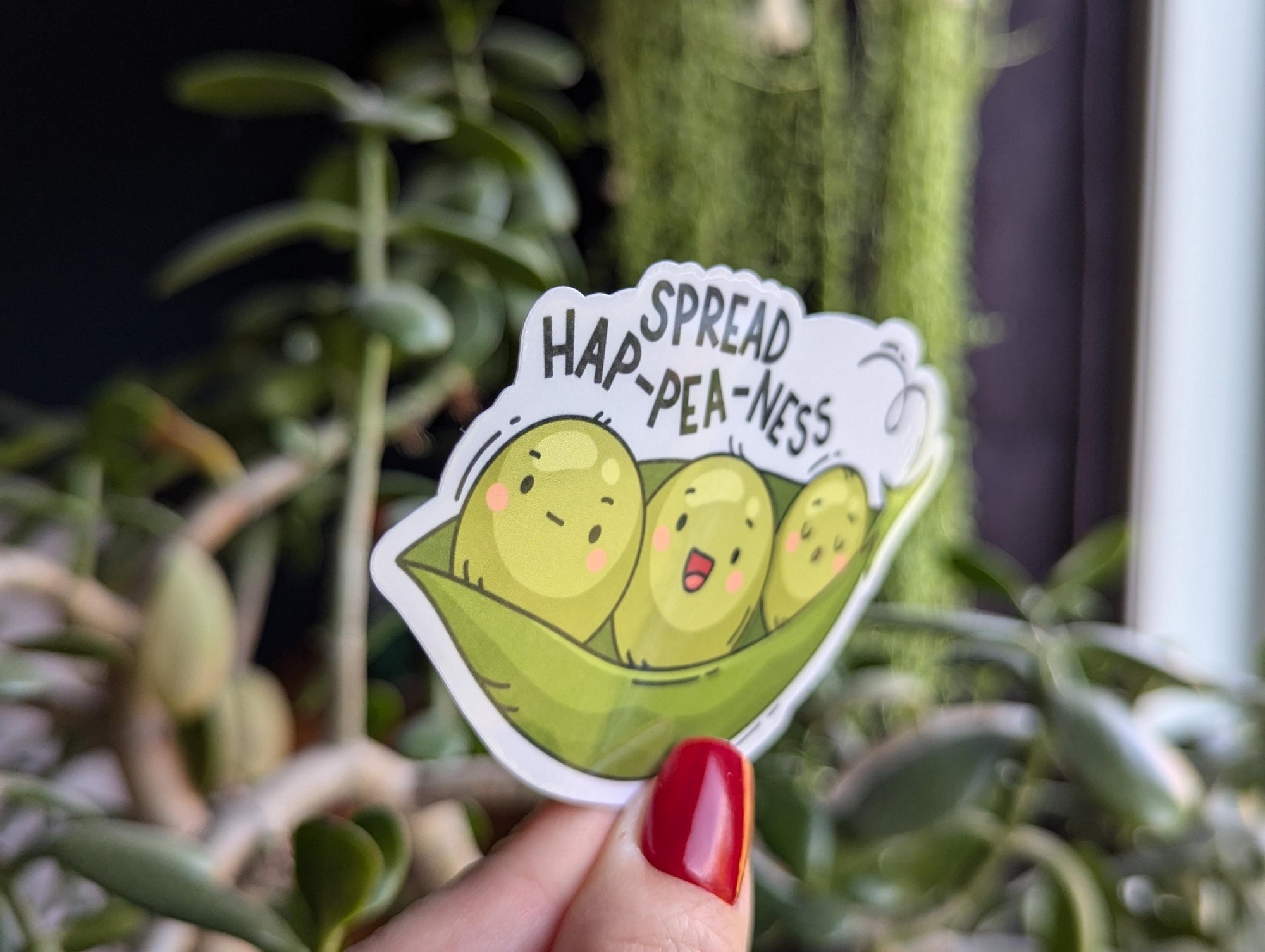 Spread happiness sticker, positivity stickers for laptop, pea sticker for water bottle, cute gift for friend, mental health stickers