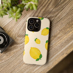 Lemon Print Phone Case, Vibrant Lemon Design, Cute Citrus Case, Gift for Fruit Lovers, Summer Vibe Accessories