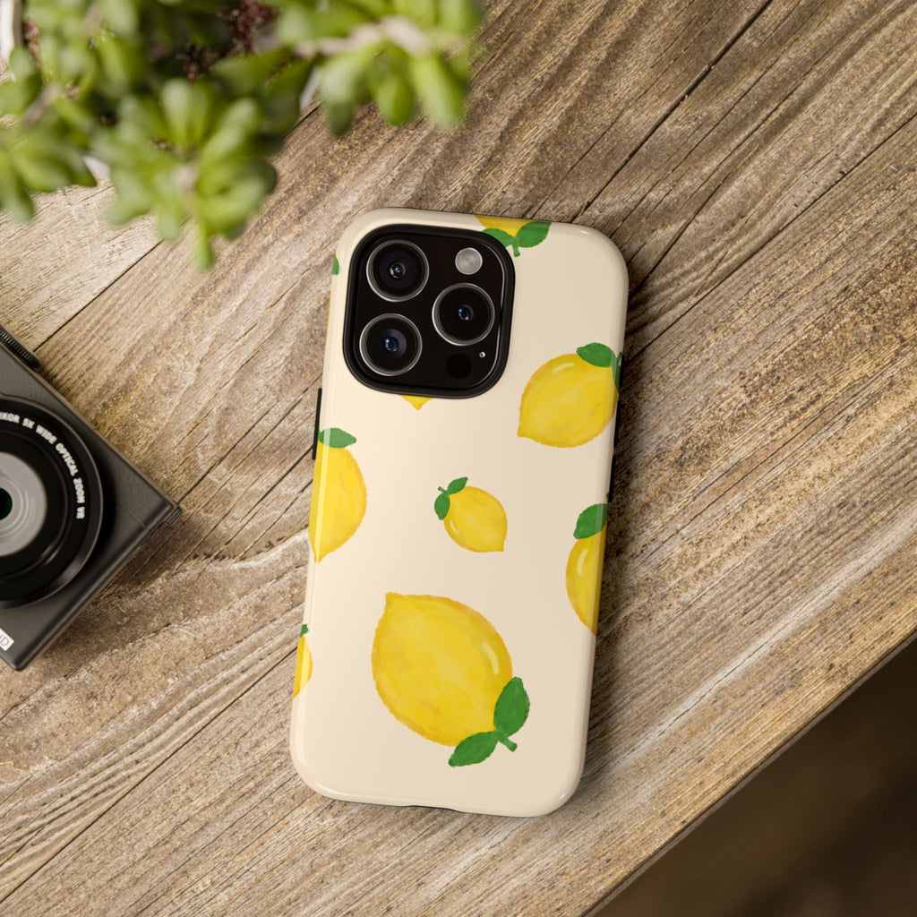 Lemon Print Phone Case, Vibrant Lemon Design, Cute Citrus Case, Gift for Fruit Lovers, Summer Vibe Accessories
