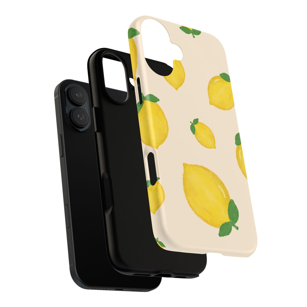 Lemon Print Phone Case, Vibrant Lemon Design, Cute Citrus Case, Gift for Fruit Lovers, Summer Vibe Accessories