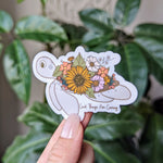 Good Thing Are Coming Floral Turtle Vinyl Sticker