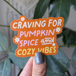 Pumpkin spice sticker for laptop, autumn gifts for fall lovers, spooky season stickers for Halloween, boo basket stuffers, coffee lover gift