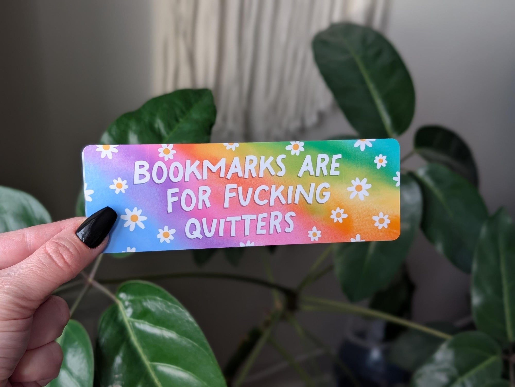 Bookmarks Are for F*cking Quitters, Funny Bookmark, Rainbow Aesthetic, Sarcastic Bookish Gift, Reader Gift, Book Lover Gift, Dark Humor
