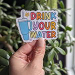 Drink your water stickers for tumblers, motivational stickers for hydroflask, stay hydrated sticker for water bottle, gym gifts for women