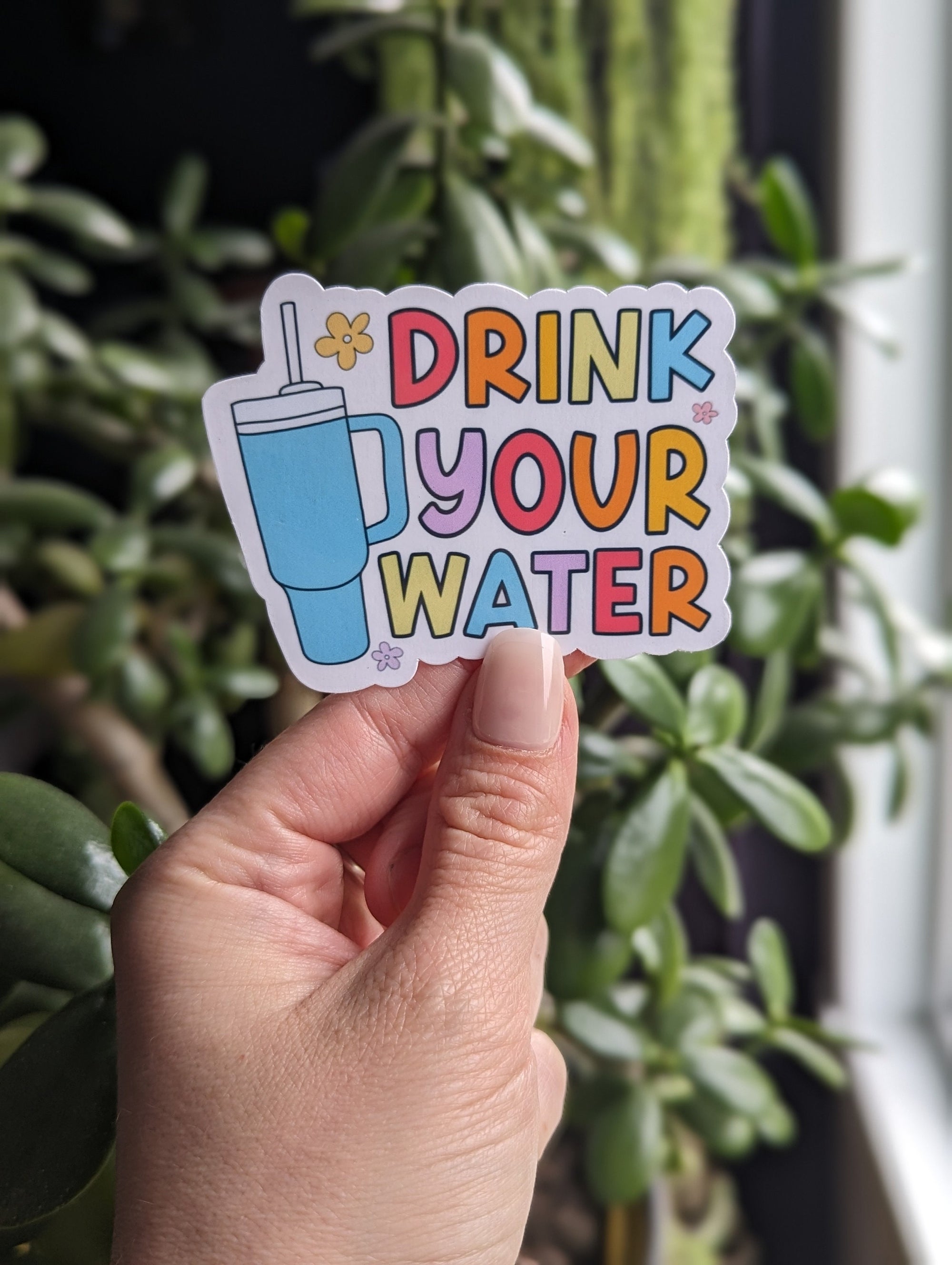 Drink your water stickers for tumblers, motivational stickers for hydroflask, stay hydrated sticker for water bottle, gym gifts for women