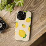 Lemon Print Phone Case, Vibrant Lemon Design, Cute Citrus Case, Gift for Fruit Lovers, Summer Vibe Accessories