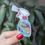 Hater repellent spray, snarky sticker for water bottle, motivational gifts for best friend, colourful stickers for kindle, self care sticker