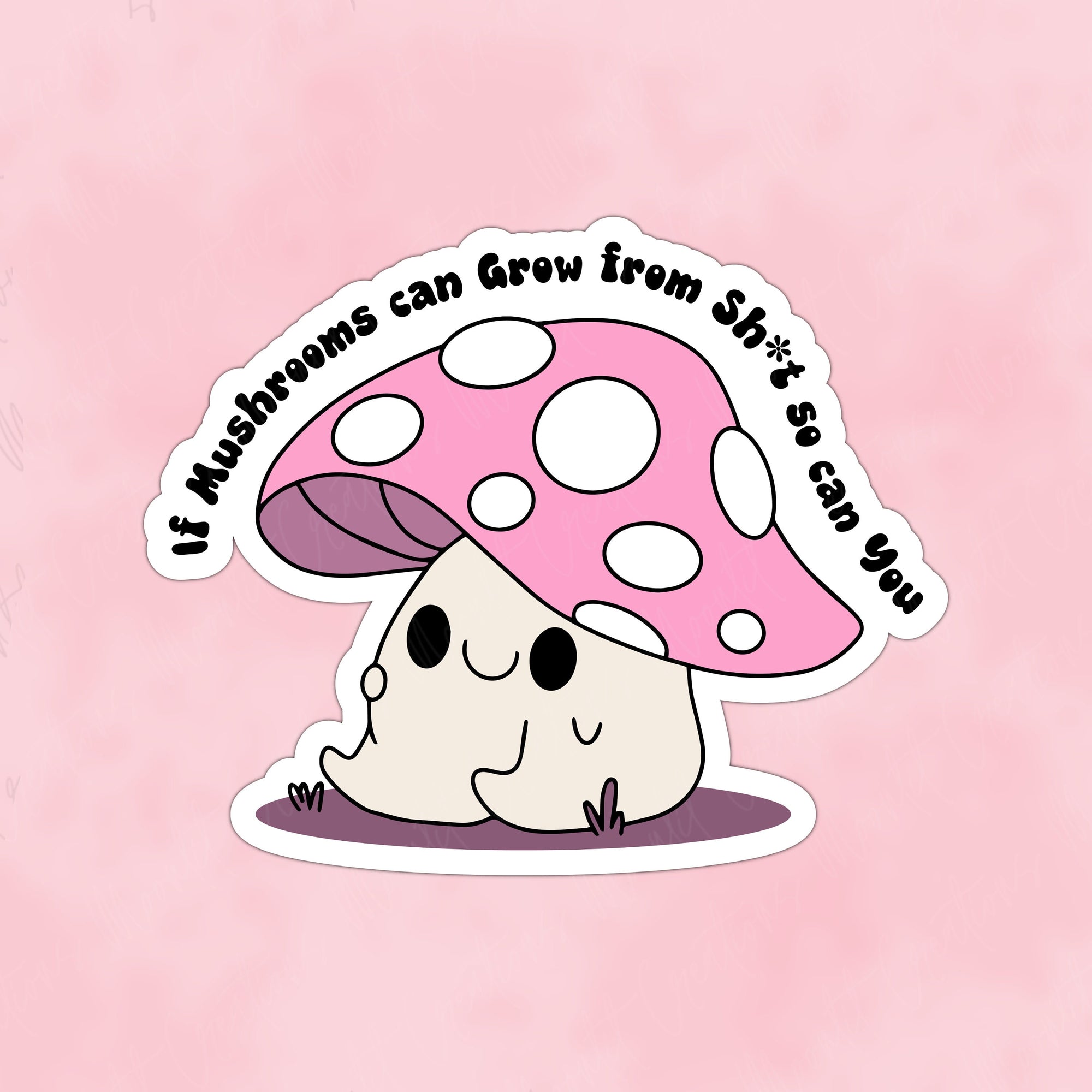Funny mushroom stickers for laptop, self love stickers for hydroflask mental health, tumbler accessories, cute stickers for best friend gift