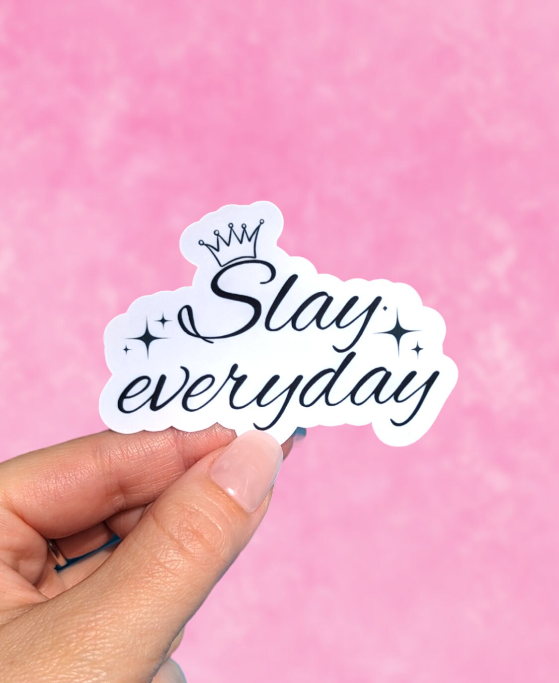 Slay sticker, empowerment stickers for women, motivational quotes stickers for hard hats, strong women gifts, inspirational quotes stickers