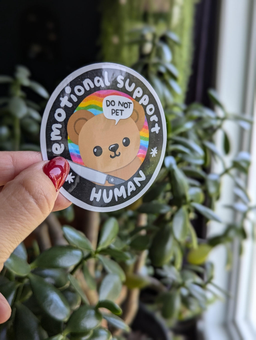 Emotional Support Human Vinyl Sticker