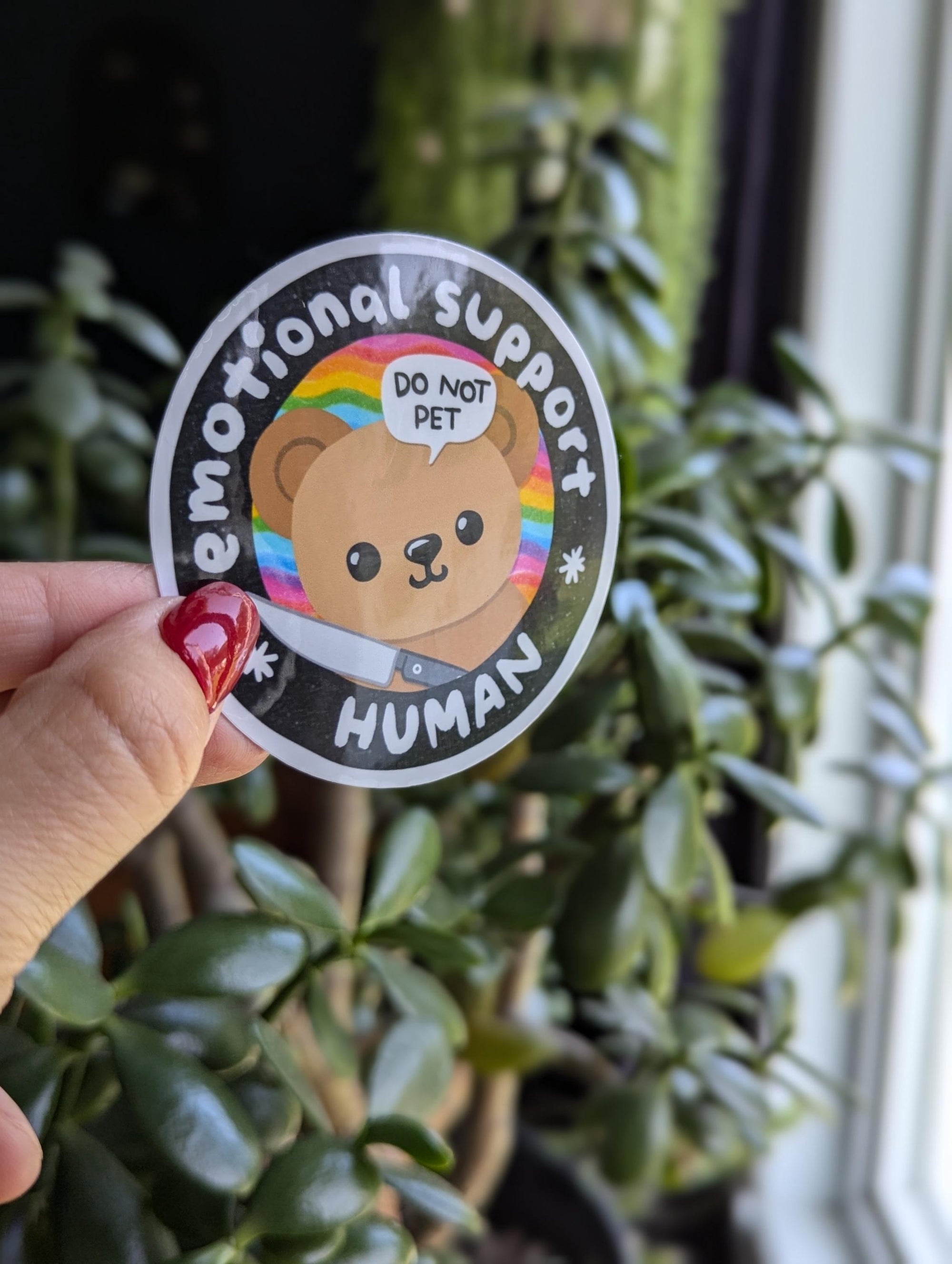 Emotional Support Human Vinyl Sticker